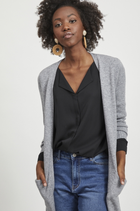 Vila viril long l/s knit cardigan - noo